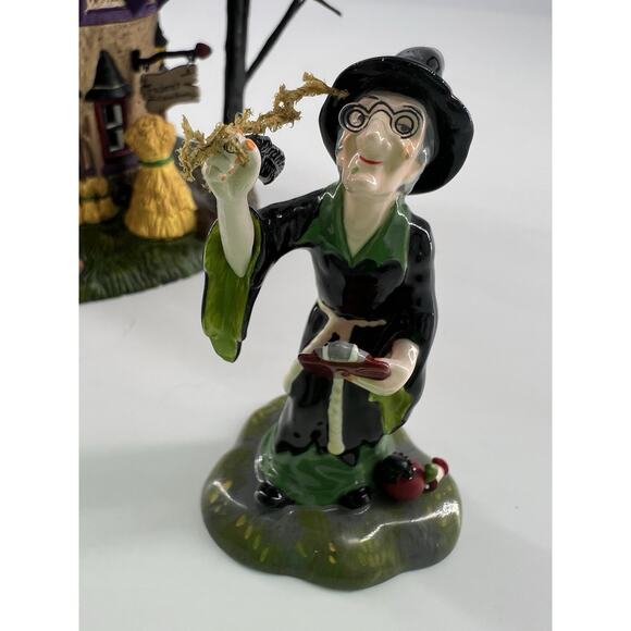 Dept 56 Halloween Snow Village House Witch Way Flight School Video Decoration - Picture 12 of 16